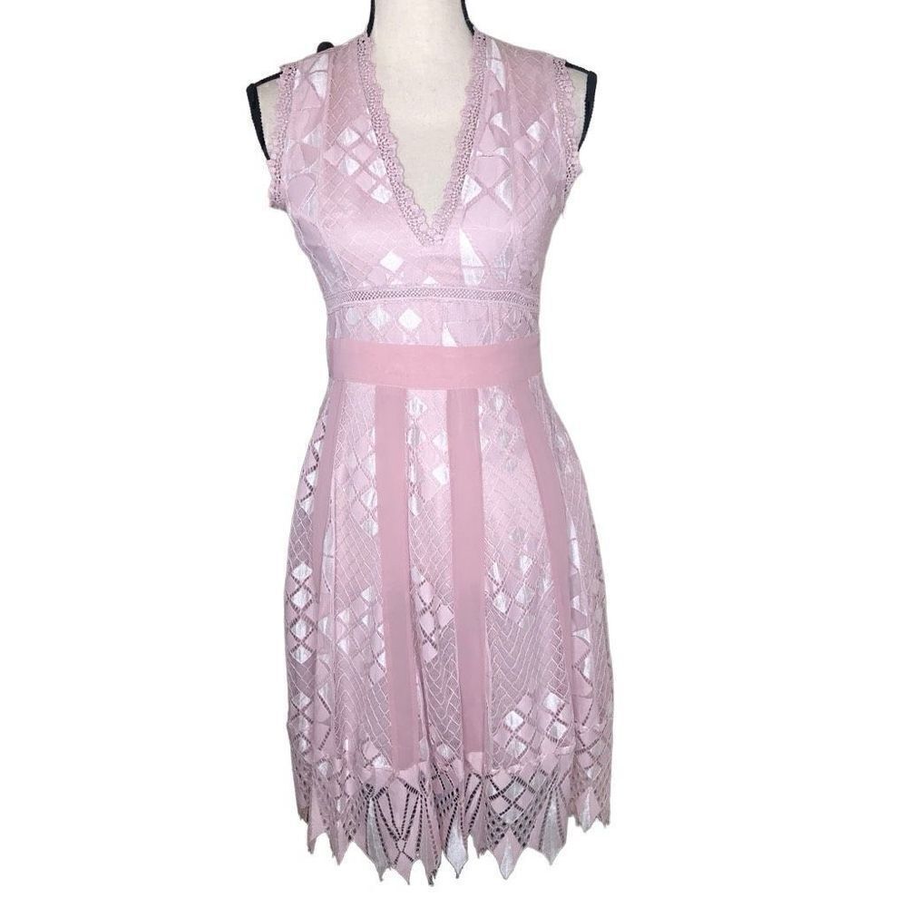 NEW Foxiedox Juliet Lacy Fit and Flare Barbiecore Dress Size XS NWT